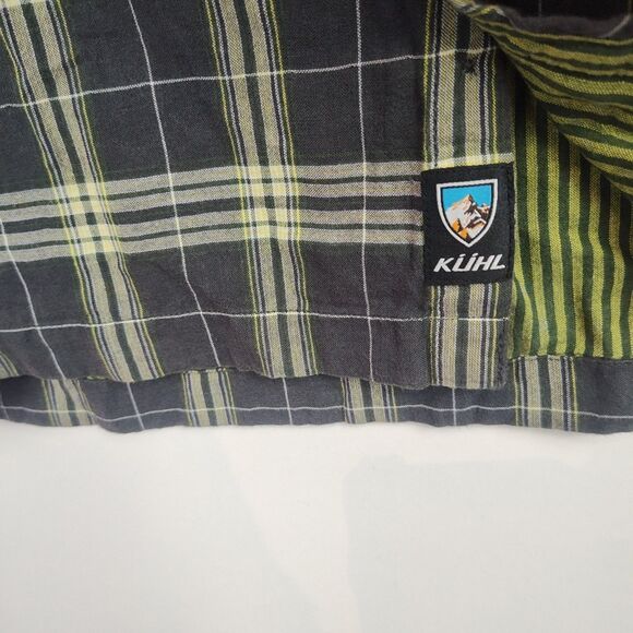 Kuhl Mountain Grown Button-Up Shirt Men's Size L Green & Gray Plaid Long Sleeves - Picture 7 of 10